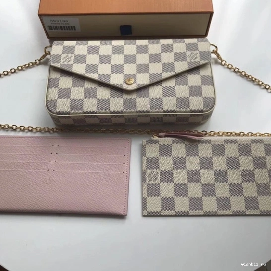 WIS Pochette Felicie Vuitton N63106 Bag Louis Damier 0819